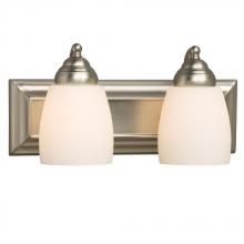  ES724132BN - 2-Light Bath & Vanity Light - in Brushed Nickel finish with Satin White Glass