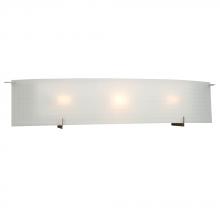  ES790507PT - 3-Light Bath & Vanity Light - in Pewter finish with Frosted Checkered Glass