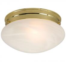  ES810310PB - Utility Flush Mount Ceiling Light - in Polished Brass finish with Marbled Glass