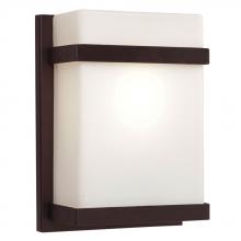  L215580BZ012A1 - LED Wall Sconce - in Bronze finish with Satin White Glass (Suitable for Indoor or Outdoor Use)