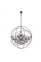  1130G43RI-SS/RC - Geneva 18 Light Rustic Intent Chandelier Silver Shade (Grey) Royal Cut Crystal