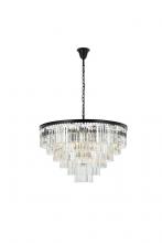  1201D44MB/RC - Sydney 33 Light Matte Black Chandelier Clear Royal Cut Crystal