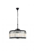  1203D28MB/RC - Chelsea 8 Light Matte Black Chandelier Clear Royal Cut Crystal