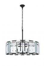  1211D30FB - Monaco 8 Light Flat Black (Matte) Chandelier Clear Glass Crystal