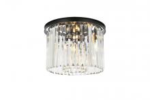  1238F20MB/RC - Sydney 6 Light Matte Black Flush Mount Clear Royal Cut Crystal