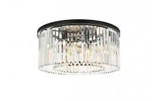  1238F31MB/RC - Sydney 8 Light Matte Black Flush Mount Clear Royal Cut Crystal