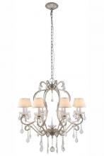  1471D31SL - Diana 8 Light Vintage Silver Leaf Chandelier Clear Royal Cut Crystal