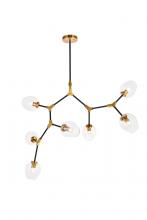  1712G57LAB - Cavoli 7 Light in Light Antique Brass and Flat Black Pendant