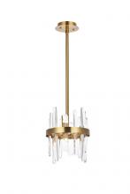  2200D10SG - Serena 10 Inch Crystal Round Pendant in Satin Gold