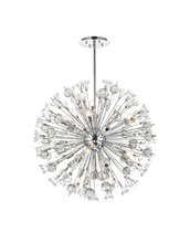  2500D32C - Vera 32 Inch Crystal Starburst Round Pendant in Chrome