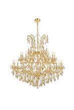  2800G52G-GT/RC - Maria Theresa 41 Light Gold Chandelier Golden Teak (Smoky) Royal Cut Crystal