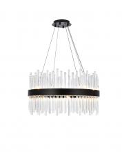  3000D25BK - Dallas 25 Inch Round Crystal Pendant in Black