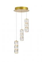  3500D3RG - Polaris LED Light Gold Pendant Clear Crystal