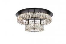  3503F22L2BK - Monroe 22 Inch LED Double Flush Mount in Black