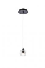  3505D6BK - Eren 1 Light Black Pendant