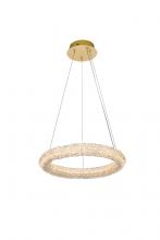  3800D18SG - Bowen 18 Inch Adjustable LED Chandelier in Satin Gold