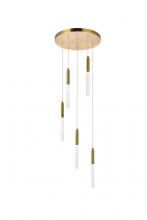  5203D16G - Ruelle 5 Lights Gold Pendant