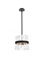  6200D12BK - Serephina 12 Inch Crystal Round Pendant Light in Black