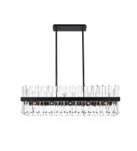  6200G42BK - Serephina 42 Inch Crystal Rectangle Chandelier Light in Black