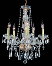  7955D21G/RC - Verona 5 Light Gold Chandelier Clear Royal Cut Crystal