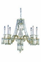  8908D32SGT-GT/EC - Majestic 8 light Golden Teak Chandelier Golden Teak (Smoky) Elegant Cut Crystal