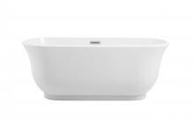  BT10259GW-BNK - 59 inch Soaking Bathtub in Glossy White with Brushed Nickel Trim