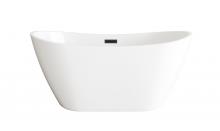  BT10354GW-MBK - 59 inch Soaking Bathtub in Glossy White with Matte Black Trim