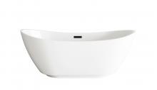  BT10362GW-MBK - 62 inch Soaking Bathtub in Glossy White with Matte Black Trim