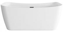  BT10459GW-MBK - 59 inch Soaking Bathtub in Glossy White with Matte Black Trim