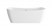  BT10467GW-BNK - 67 inch Soaking Bathtub in Glossy White with Brushed Nickel Trim