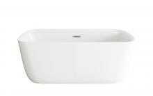  BT10559GW-BNK - 59 inch Soaking Bathtub in Glossy White with Brushed Nickel Trim