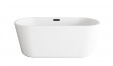  BT10659GW-MBK - 59 inch Soaking Bathtub in Glossy White with Matte Black Trim