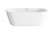  BT10665GW-BNK - 65 inch Soaking Bathtub in Glossy White with Brushed Nickel Trim