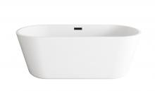  BT10665GW-MBK - 65 inch Soaking Bathtub in Glossy White with Matte Black Trim