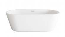  BT10671GW-BNK - 71 inch Soaking Bathtub in Glossy White with Brushed Nickel Trim