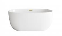  BT10754GW-BGD - 54 inch Soaking Bathtub in Glossy White with Brushed Gold Trim