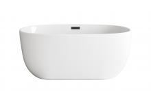  BT10754GW-MBK - 54 inch Soaking Bathtub in Glossy White with Matte Black Trim