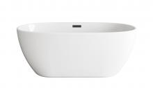  BT10759GW-MBK - 59 inch Soaking Bathtub in Glossy White with Matte Black Trim