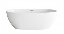  BT10767GW-BGD - 67 inch Soaking Bathtub in Glossy White with Brushed Gold Trim