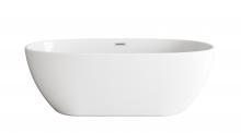  BT10767GW-BNK - 67 inch Soaking Bathtub in Glossy White with Brushed Nickel Trim