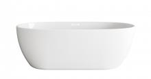  BT10770GW-WHT - 77 inch Soaking Bathtub in Glossy White with Polished White Trim