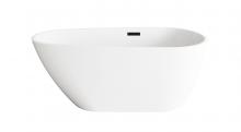  BT30259GW-MBK - 59 inch Bathtub in Glossy White with Matte Black Trim