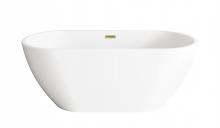  BT30359GW-BGD - 59 inch Bathtub in Glossy White with Brushed Gold Trim