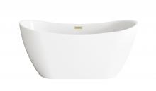  BT30459GW-BGD - 59 inch Bathtub in Glossy White with Brushed Gold Trim