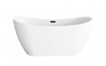  BT30459GW-MBK - 59 inch Bathtub in Glossy White with Matte Black Trim