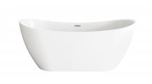  BT30467GW-BNK - 67 inch Bathtub in Glossy White with Brushed Nickel Trim