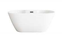  BT30559GW-MBK - 59 inch Bathtub in Glossy White with Matte Black Trim