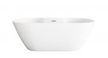  BT30567GW-BNK - 67 inch Bathtub in Glossy White with Brushed Nickel Trim