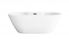  BT30567GW-MBK - 67 inch Bathtub in Glossy White with Matte Black Trim