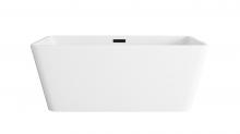  BT30659GW-MBK - 59 inch Bathtub in Glossy White with Matte Black Trim